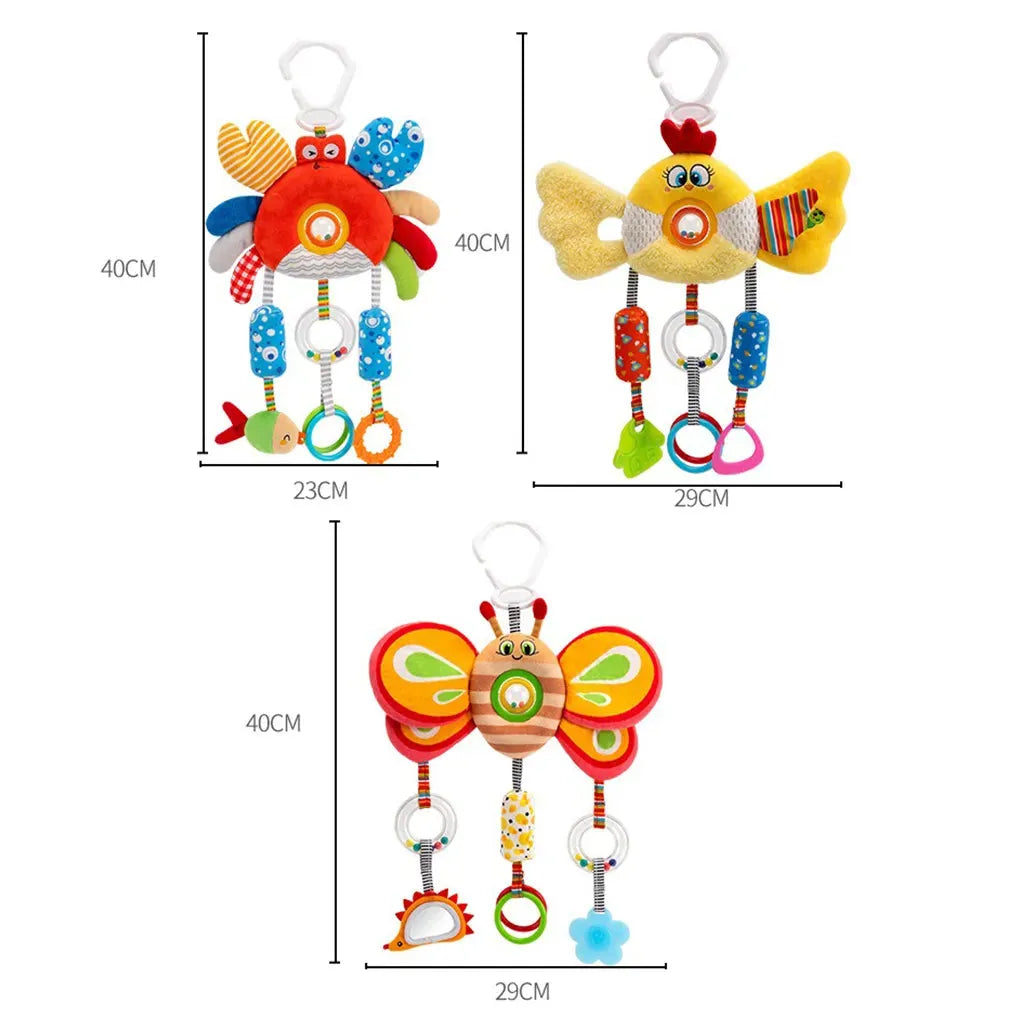 YOTOY Baby Rattle Crib Mobile with Cartoon Car Bed Hanging Wind Chime Toy for Infants & Toddlers - YOTOY