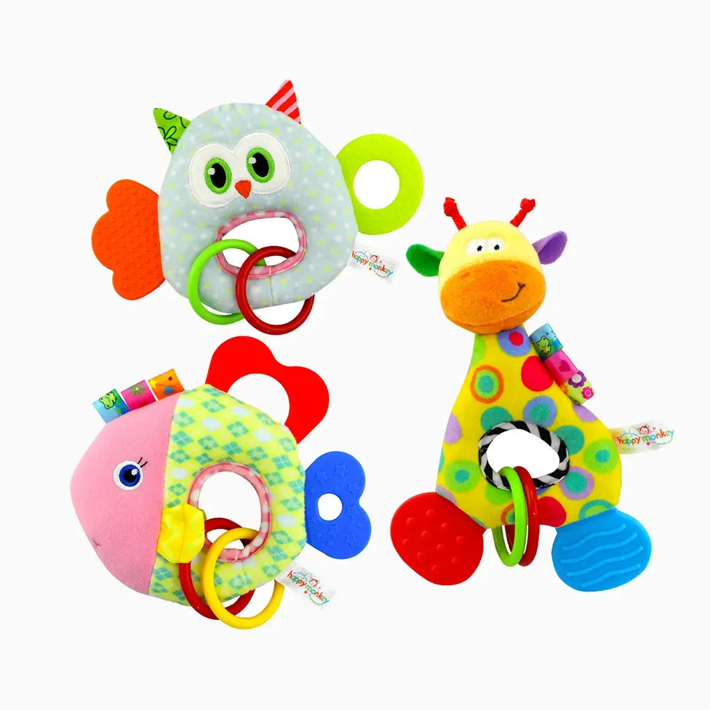 YOTOY Baby Rattle Teether Toy - Safe Bite & Grip Training for Infants - YOTOY