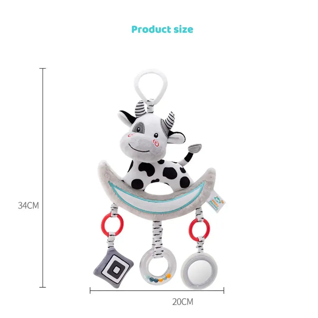 YOTOY Black & White Baby Mobile with Music, Crib Toy Car Bed Bell Rattle for Infants - Soothing Musical Mobile for Babies - YOTOY