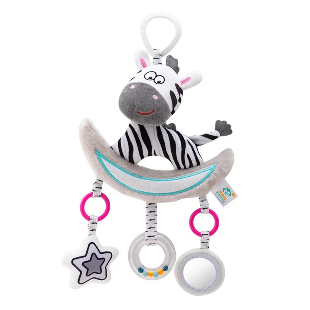 YOTOY Black & White Baby Mobile with Music, Crib Toy Car Bed Bell Rattle for Infants - Soothing Musical Mobile for Babies - YOTOY