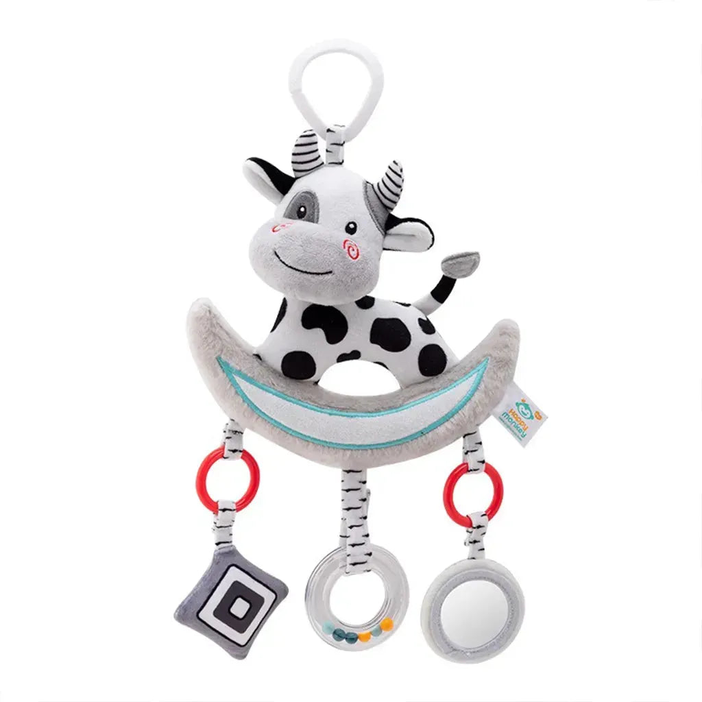 YOTOY Black & White Baby Mobile with Music, Crib Toy Car Bed Bell Rattle for Infants - Soothing Musical Mobile for Babies - YOTOY