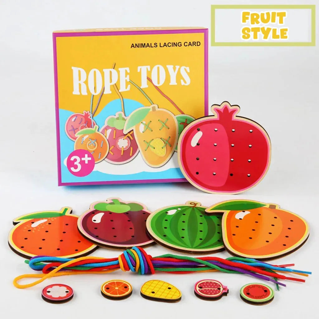 YOTOY Children'S Educational Handmade Toys, Stringing Ropes, Buttoning, Shoe Lacing Games - YOTOY