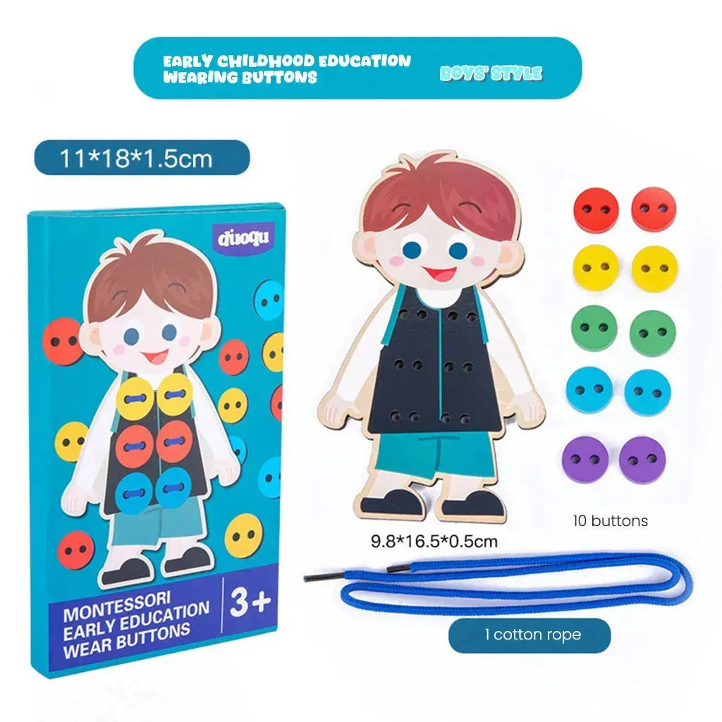 YOTOY Children'S Educational Handmade Toys, Stringing Ropes, Buttoning, Shoe Lacing Games - YOTOY