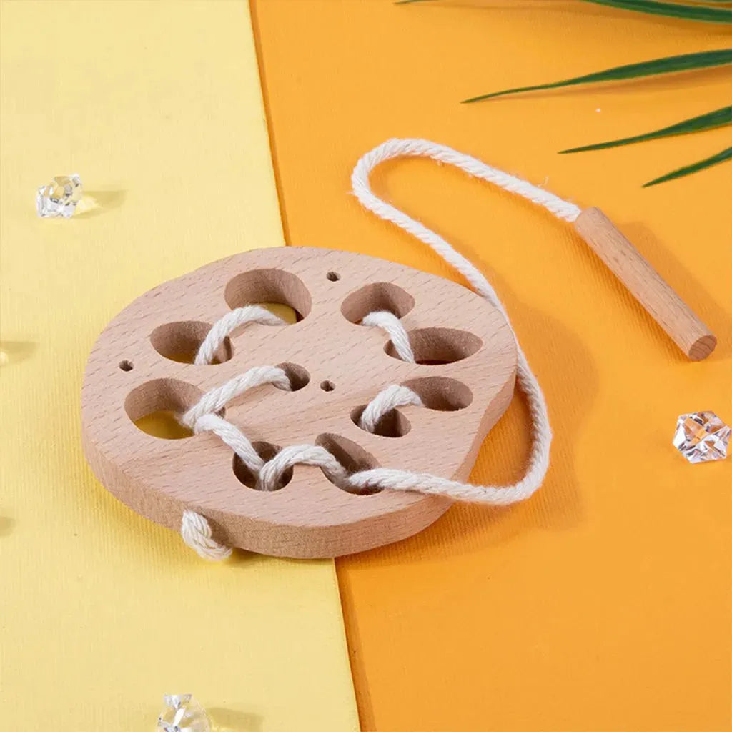 YOTOY Children'S Educational Handmade Toys, Stringing Ropes, Buttoning, Shoe Lacing Games - YOTOY