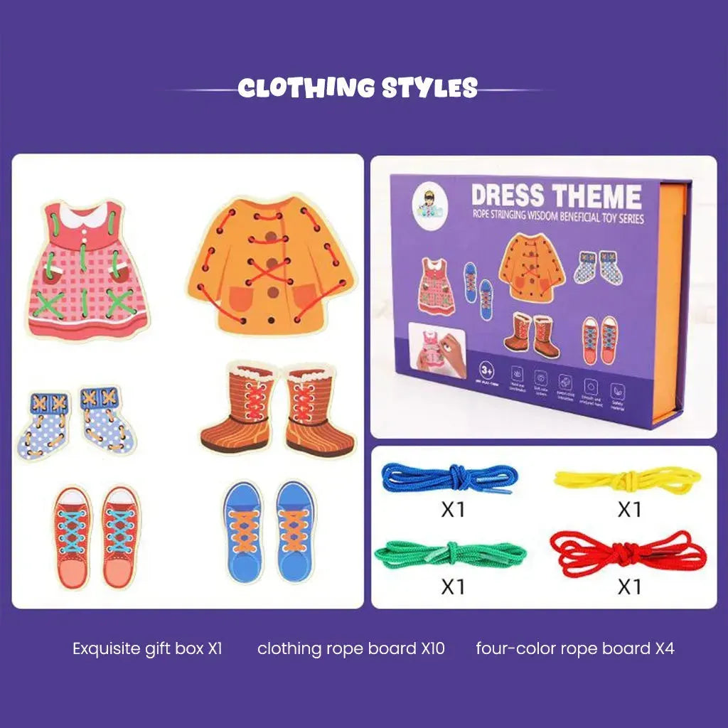 YOTOY Children'S Educational Handmade Toys, Stringing Ropes, Buttoning, Shoe Lacing Games - YOTOY