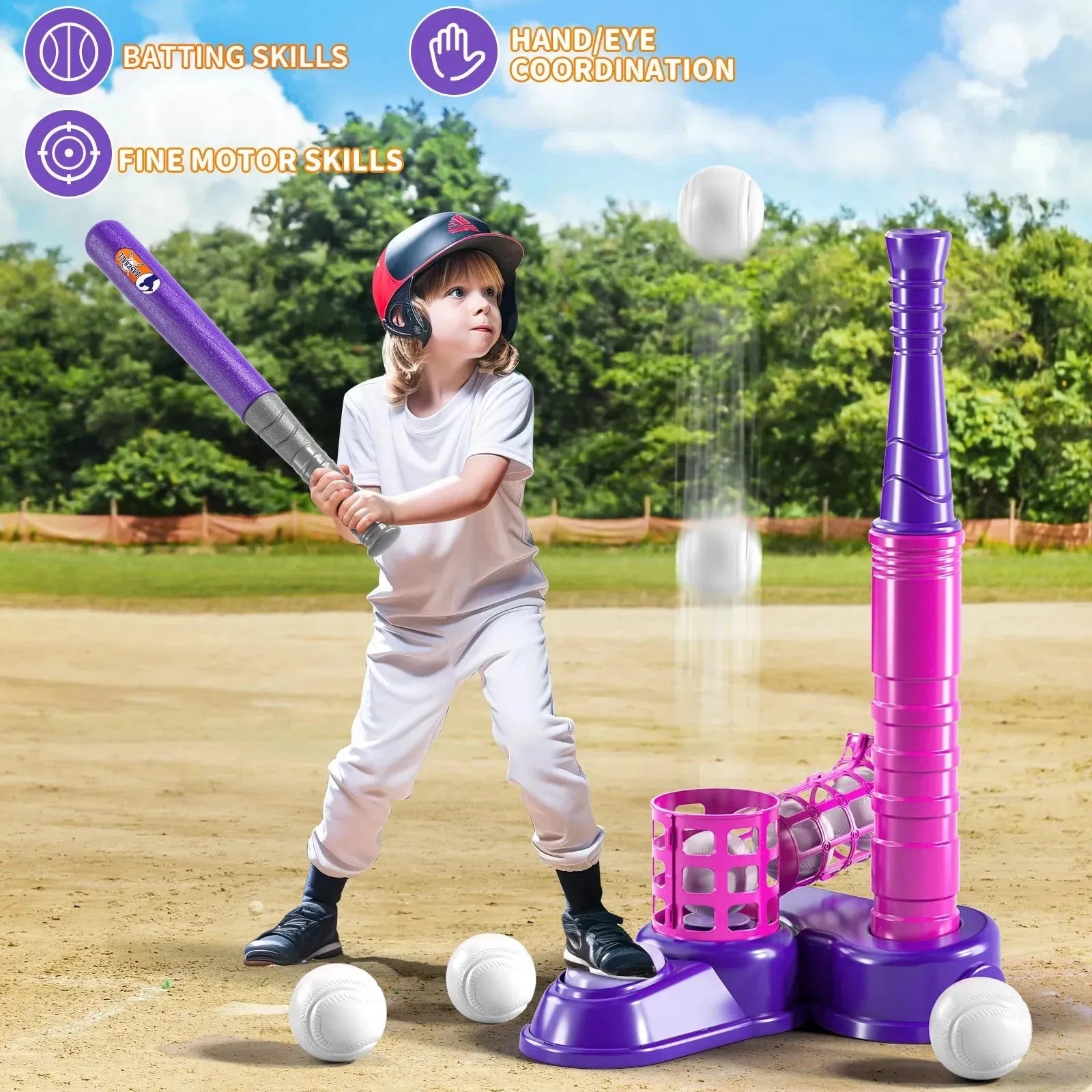 YOTOY Children's foot baseball launcher set boys single outdoor sports training equipment toys - YOTOY