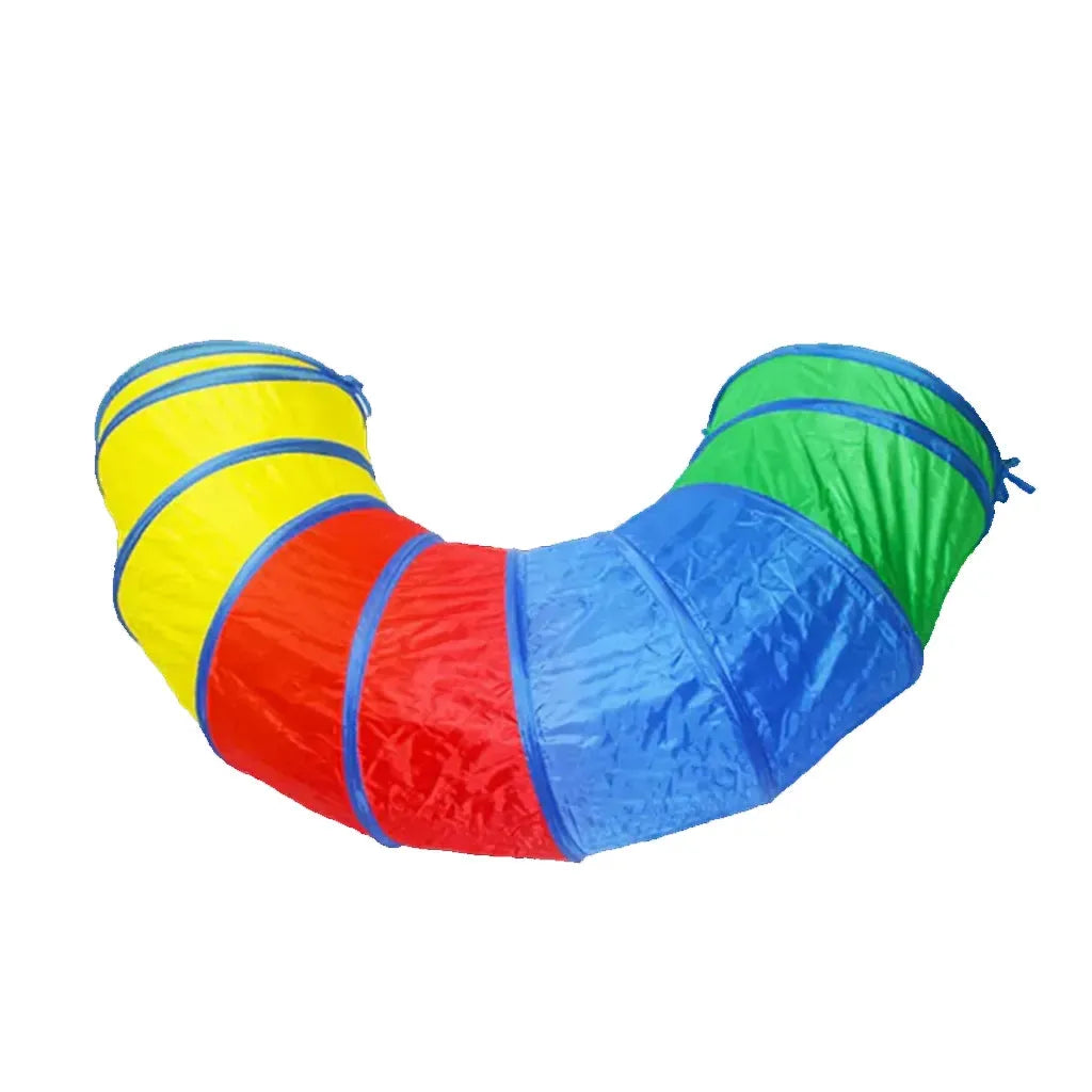 YOTOY Children's Rainbow Sensory Tunnel Obstacle Course Toy for Baby & Toddler Crawling Play, Cross-Border Wholesale (Red, Yellow, Blue, Green) - YOTOY