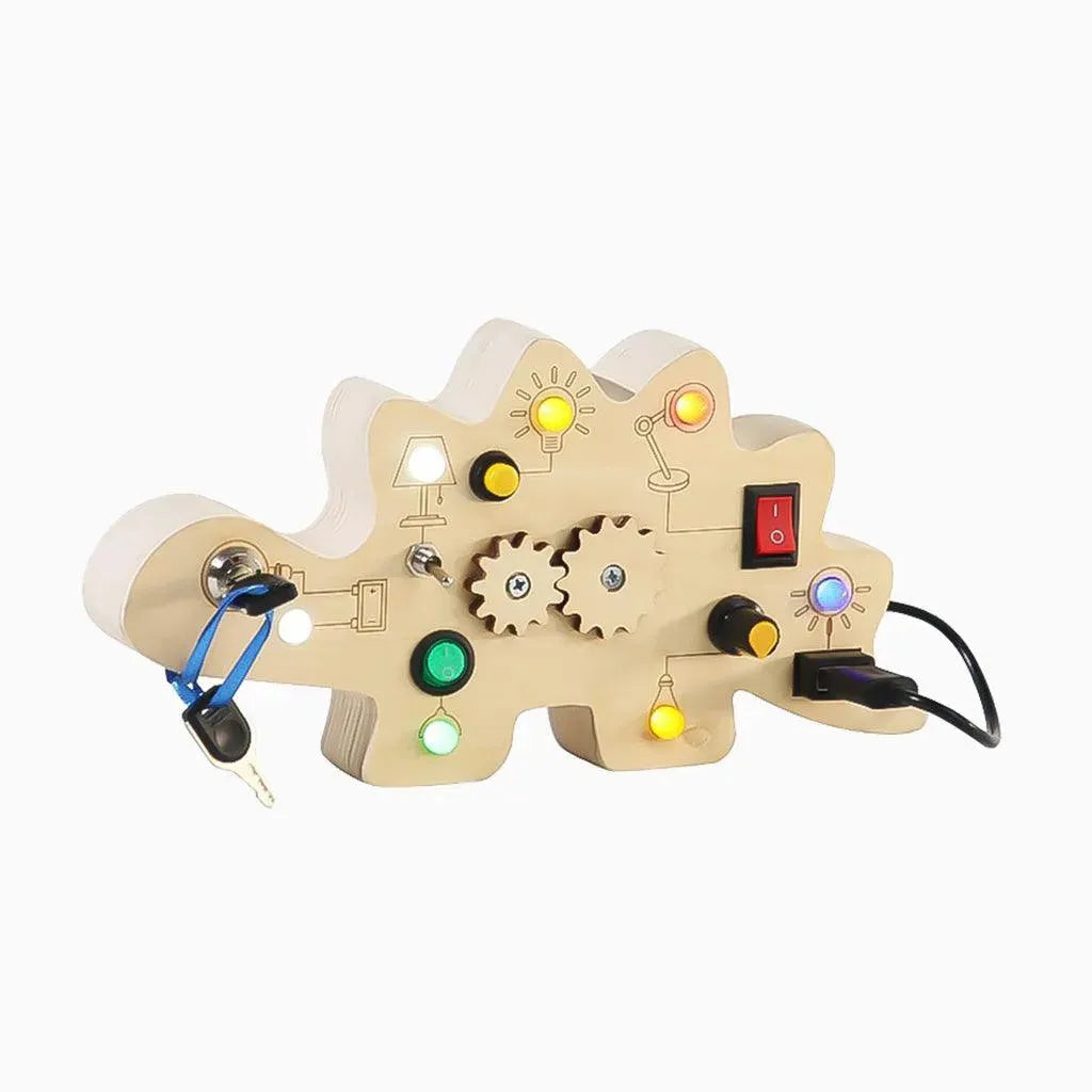 YOTOY Children'S Wooden Dinosaur Circuit Board Busy Board - YOTOY