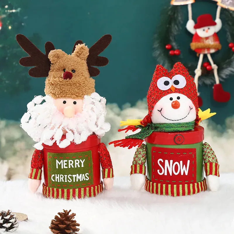 YOTOY Christmas Gift Box - Children's Candy Box with Snowman & Santa Claus Figurines for Decorative Storage - YOTOY