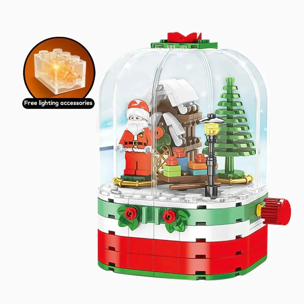 YOTOY Christmas Gift Christmas Tree Puzzle Building Blocks Dream Crystal Music Box - YOTOY