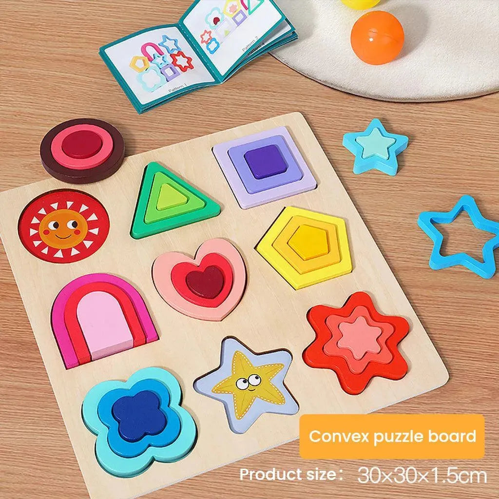 YOTOY Cognitive Matching, Wooden Puzzle Toys For Babies Aged 1-3 - YOTOY