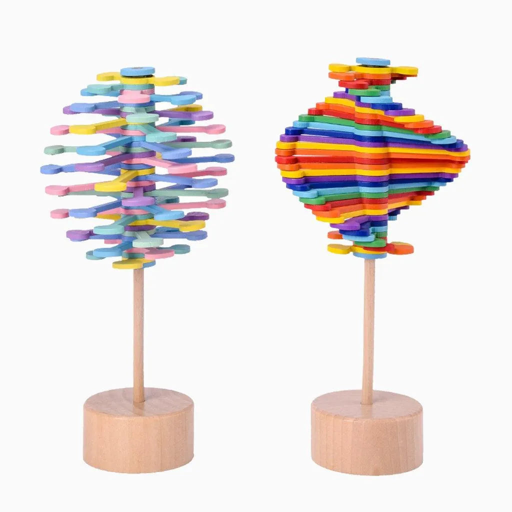 YOTOY Creative Wooden Rotating Lollipop Children'S Novelty Toy - YOTOY