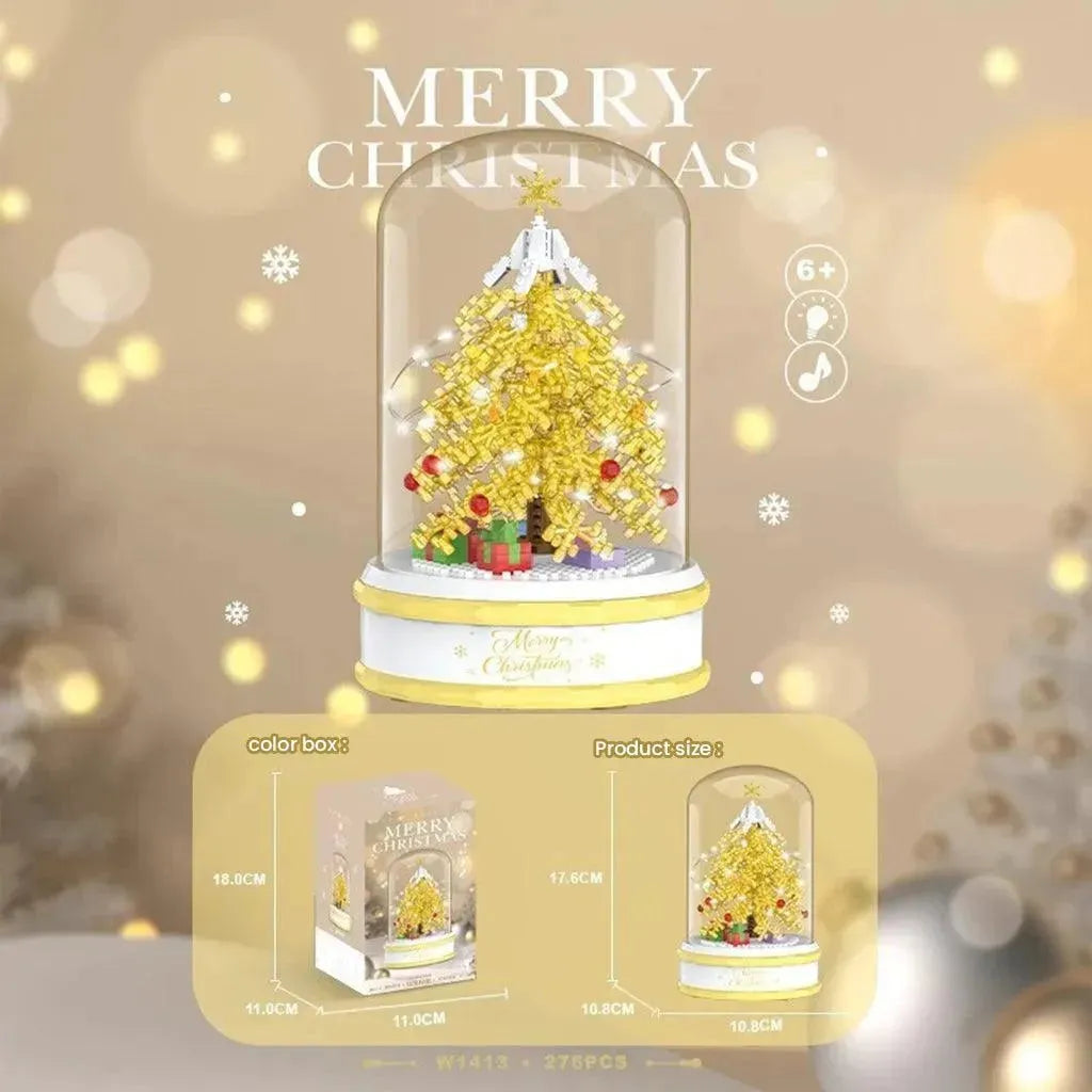 YOTOY Crystal Christmas Tree Puzzle Building Blocks Music Box Christmas Gift For Children - YOTOY