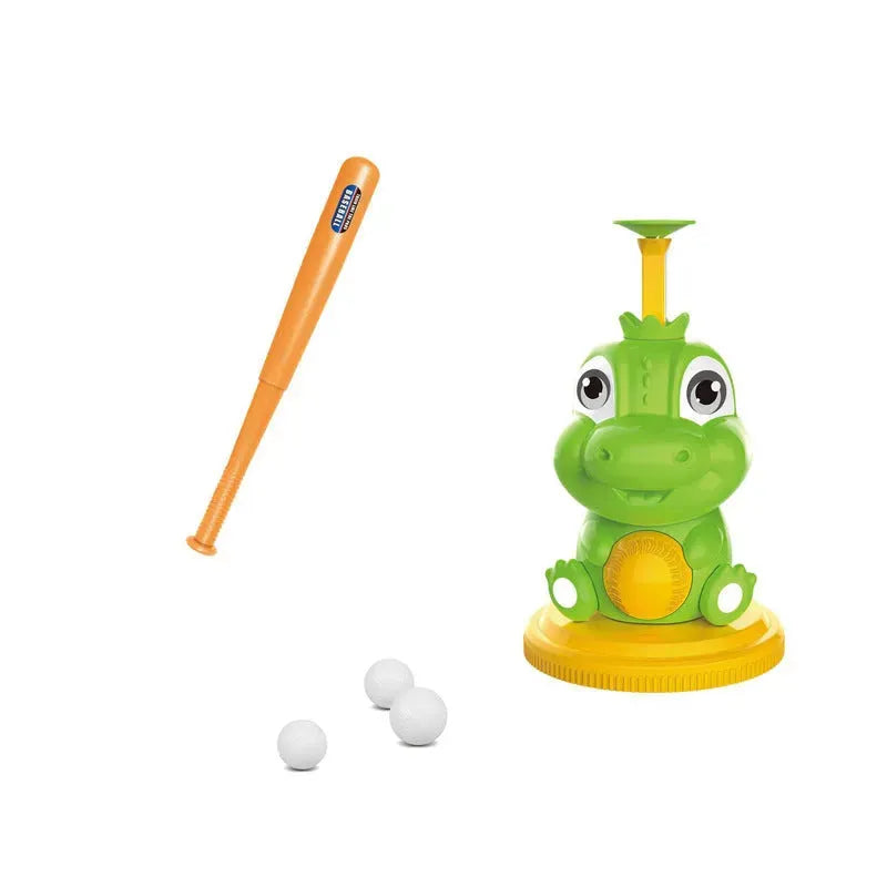 YOTOY Dino Fun Kids Cartoon Dinosaur Pitching Machine: Interactive Indoor & Outdoor T-Ball Set for Family Play - YOTOY