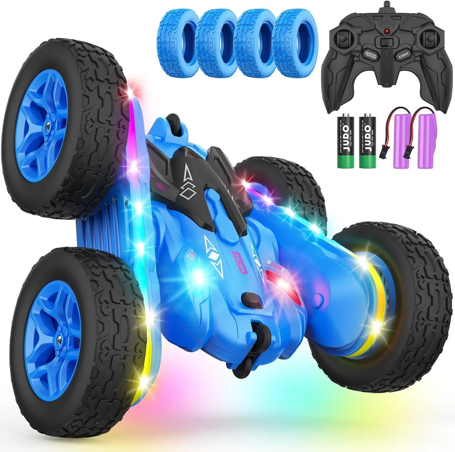 YOTOY Double-Sided 360° Rotating Strip Lights and Headlights RC Car Toys - YOTOY