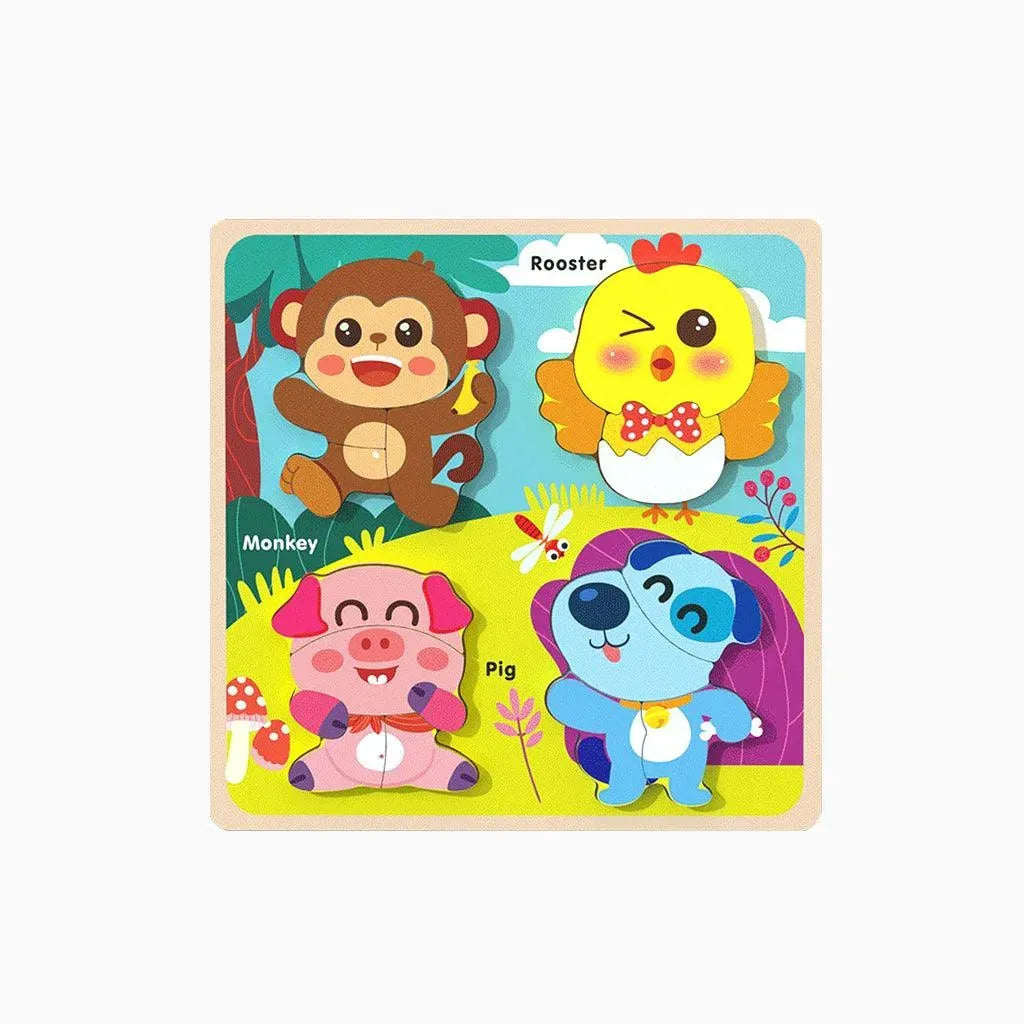 YOTOY Educational Toys Wooden Puzzle Animal Transportation For Kids - YOTOY