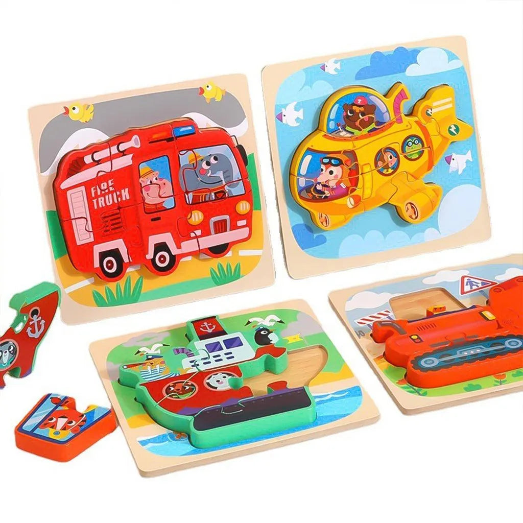 YOTOY Educational Toys Wooden Puzzle Animal Transportation For Kids - YOTOY