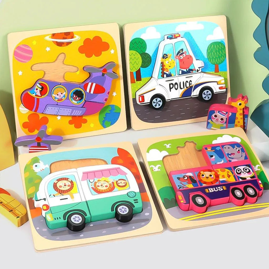 YOTOY Educational Toys Wooden Puzzle Animal Transportation For Kids - YOTOY