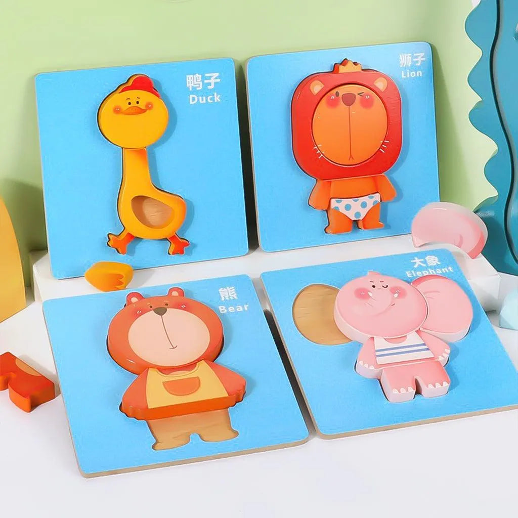 YOTOY Educational Toys Wooden Puzzle Animal Transportation For Kids - YOTOY