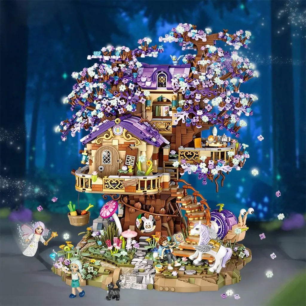 YOTOY Elf tree house contains luminous parts and assembled building blocks - YOTOY