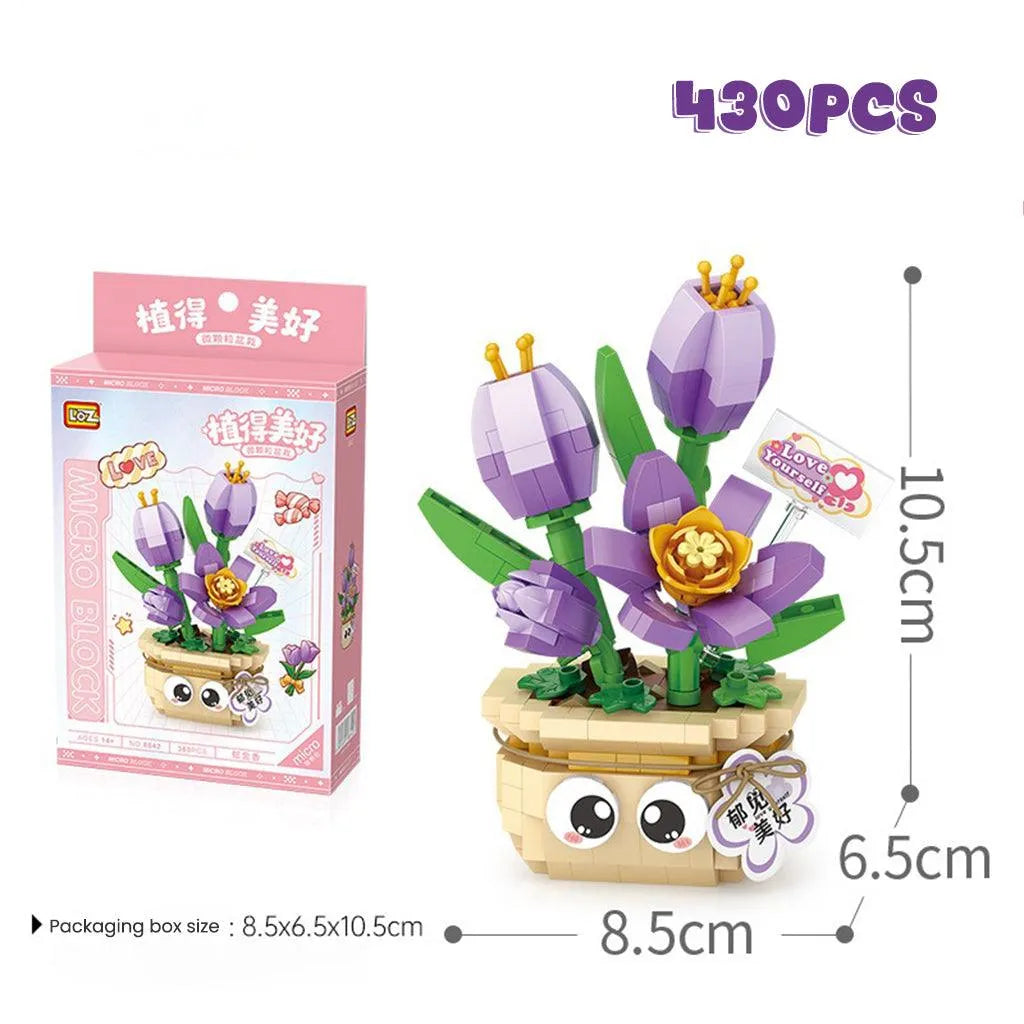 YOTOY Flower Pot Plant Small Particles Assembled Building Blocks - YOTOY