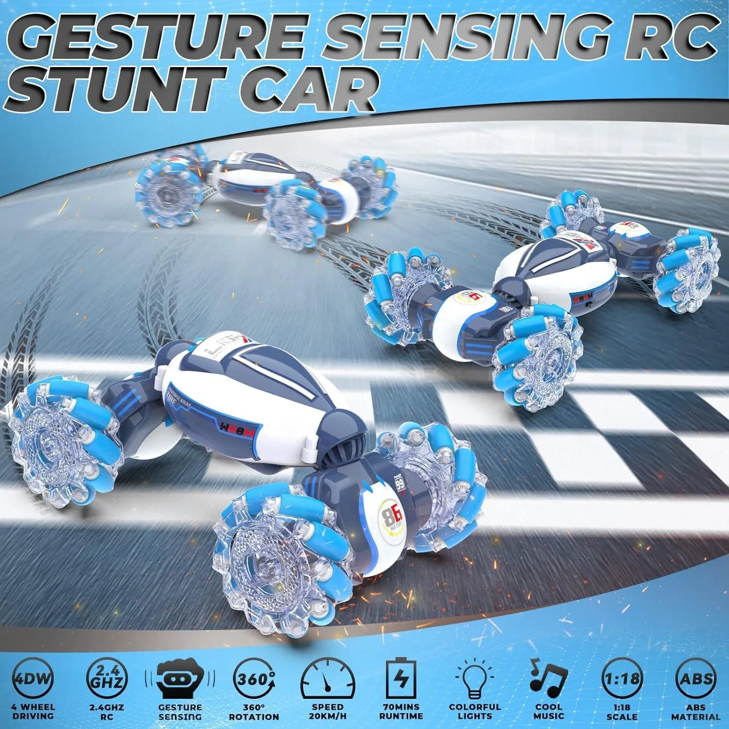 YOTOY Gesture Sensing RC Stunt Car Toys for Kids - YOTOY