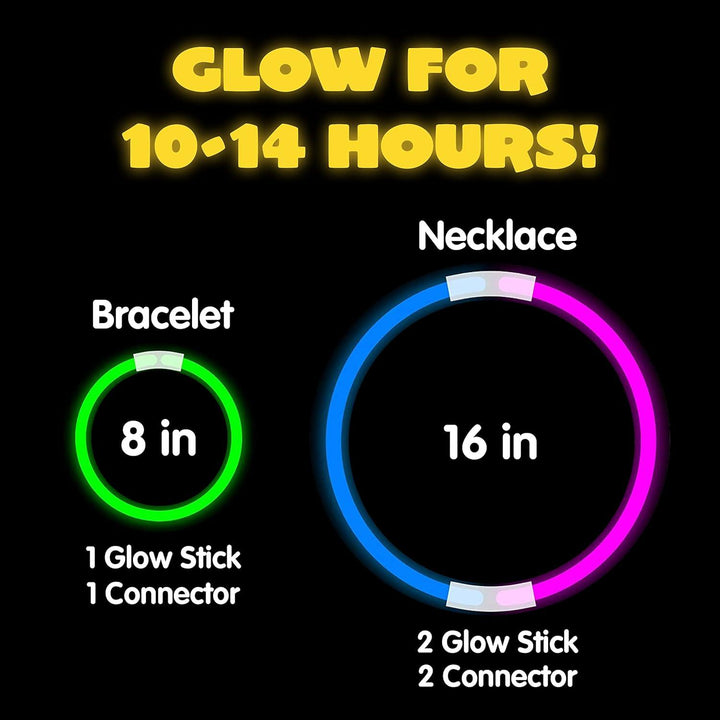 Yotoy Glow Sticks Bulk 8" Bracelets Necklaces - YOTOY