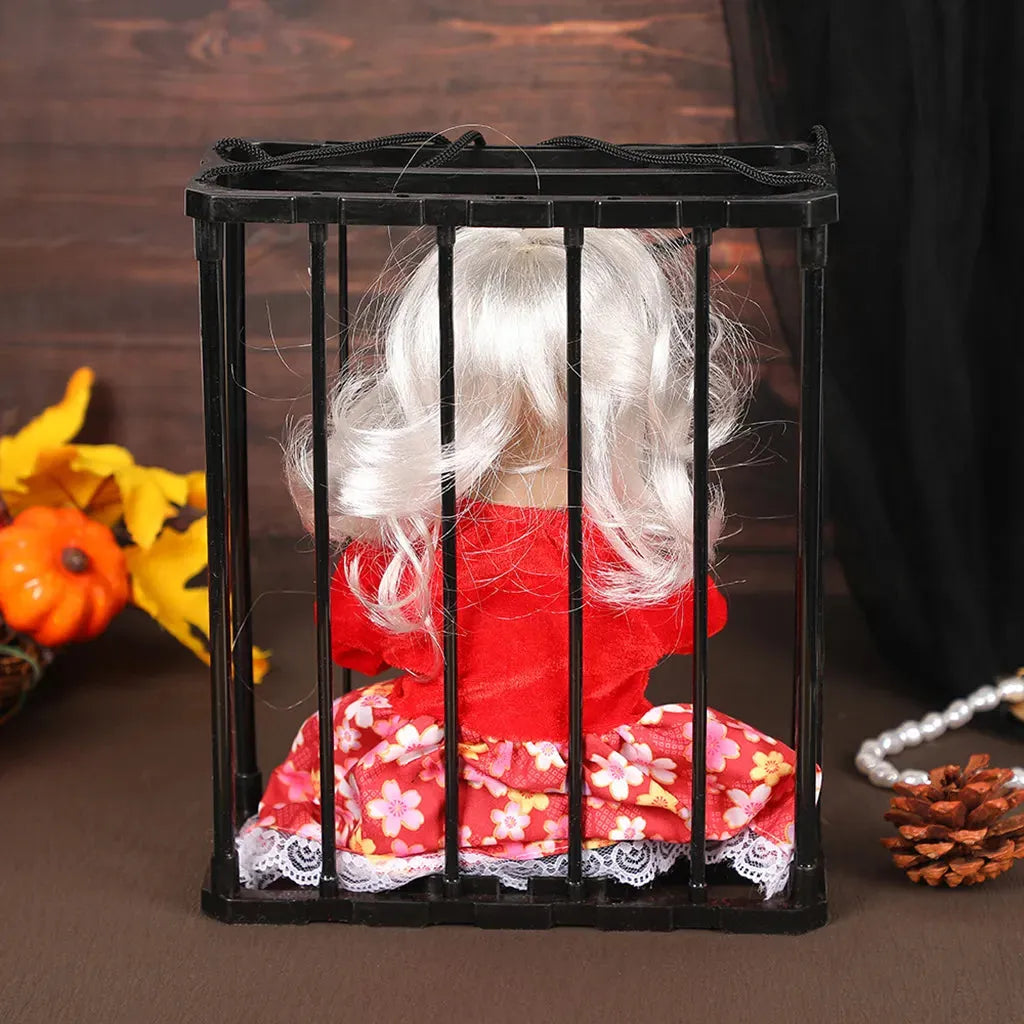 YOTOY Halloween Cage Ghost Décor: Spooky Prank Prop with Electrifying Lights & Sounds for Haunted House & Escape Room Scenes - YOTOY