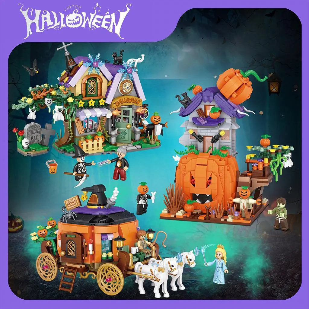 YOTOY Halloween Toy Pumpkin Car Small Particle Building Blocks - YOTOY