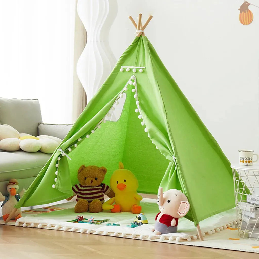 YOTOY Indoor Kids Teepee Tent - Indian Style Playhouse for Boys & Girls, Princess Castle Toy House - YOTOY