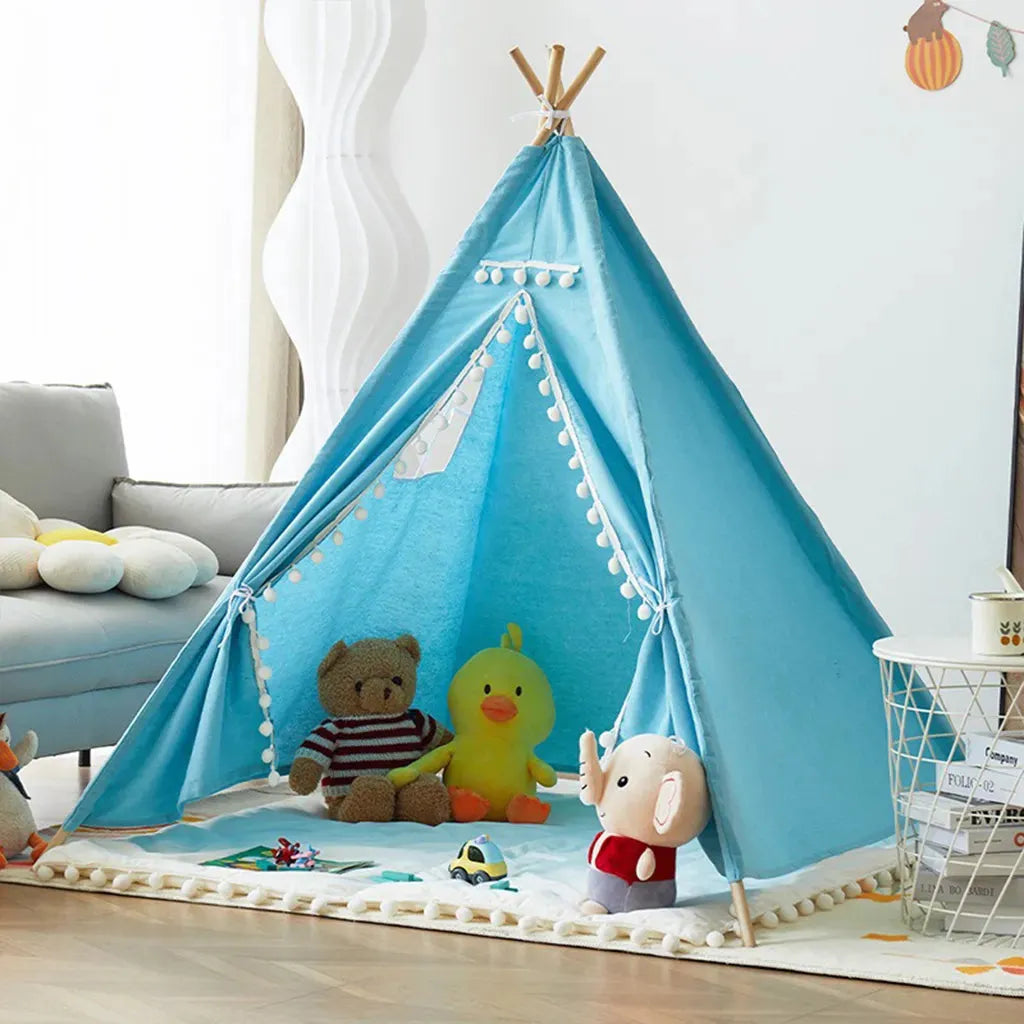 YOTOY Indoor Kids Teepee Tent - Indian Style Playhouse for Boys & Girls, Princess Castle Toy House - YOTOY