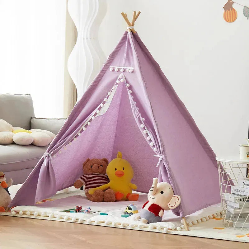 YOTOY Indoor Kids Teepee Tent - Indian Style Playhouse for Boys & Girls, Princess Castle Toy House - YOTOY