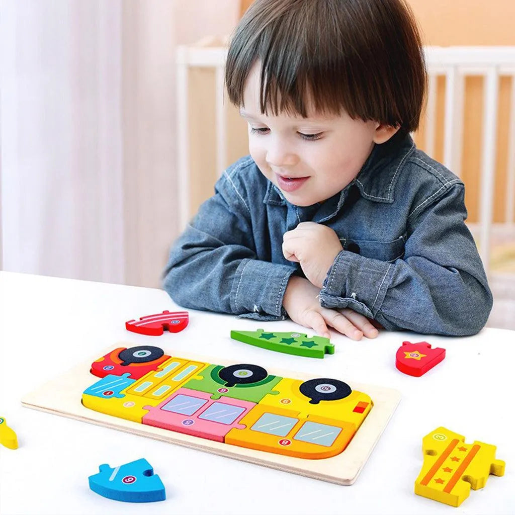 YOTOY Infant And Toddler Puzzle Toys Wooden Cube Building Blocks - YOTOY