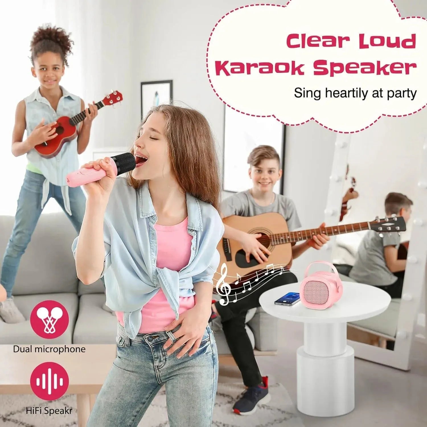 YOTOY Karaoke Machine for Kids with Wireless Microphone - YOTOY