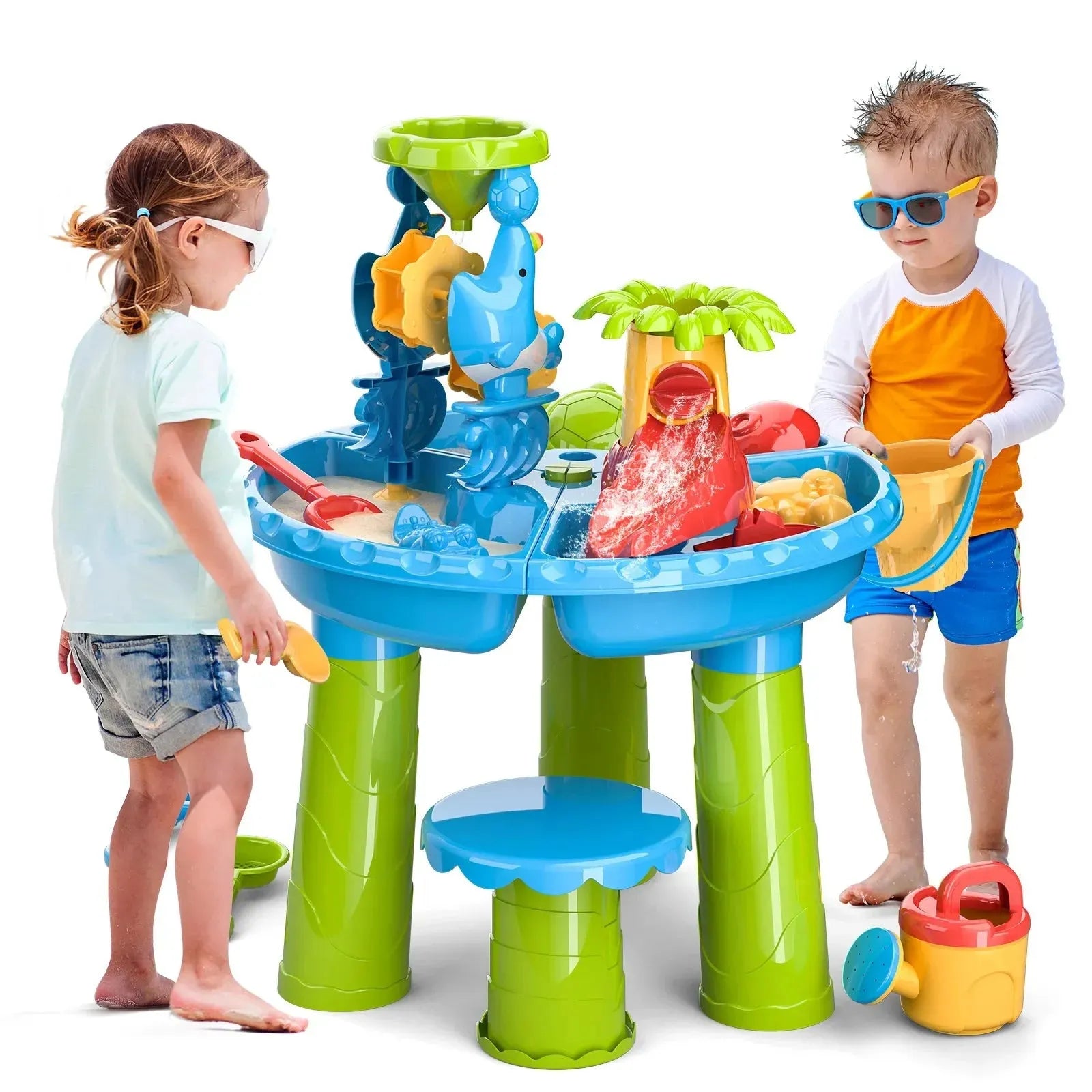 YOTOY Kids Beach Table Sand Water Table Toys Summer Beach Toys - YOTOY