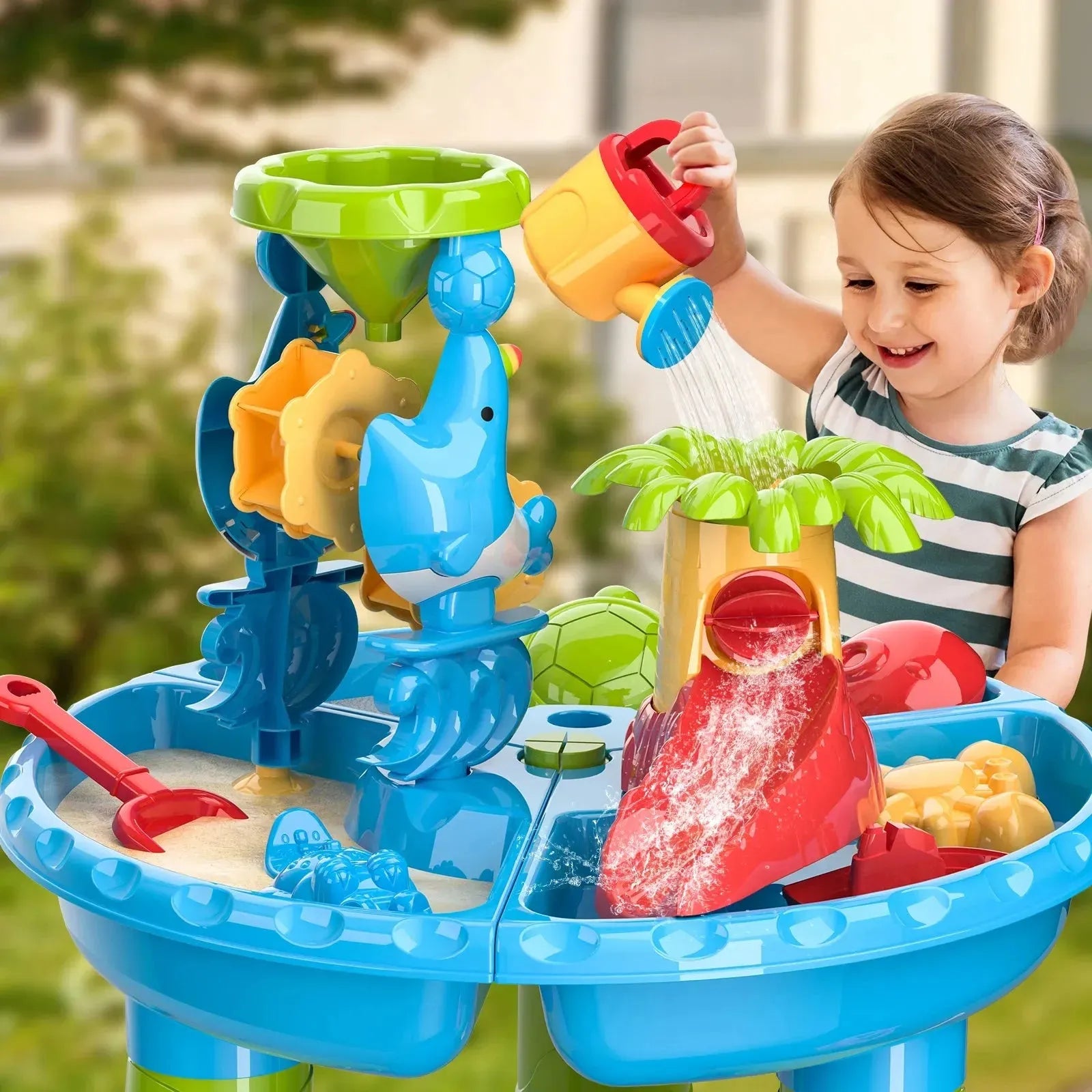 YOTOY Kids Beach Table Sand Water Table Toys Summer Beach Toys - YOTOY