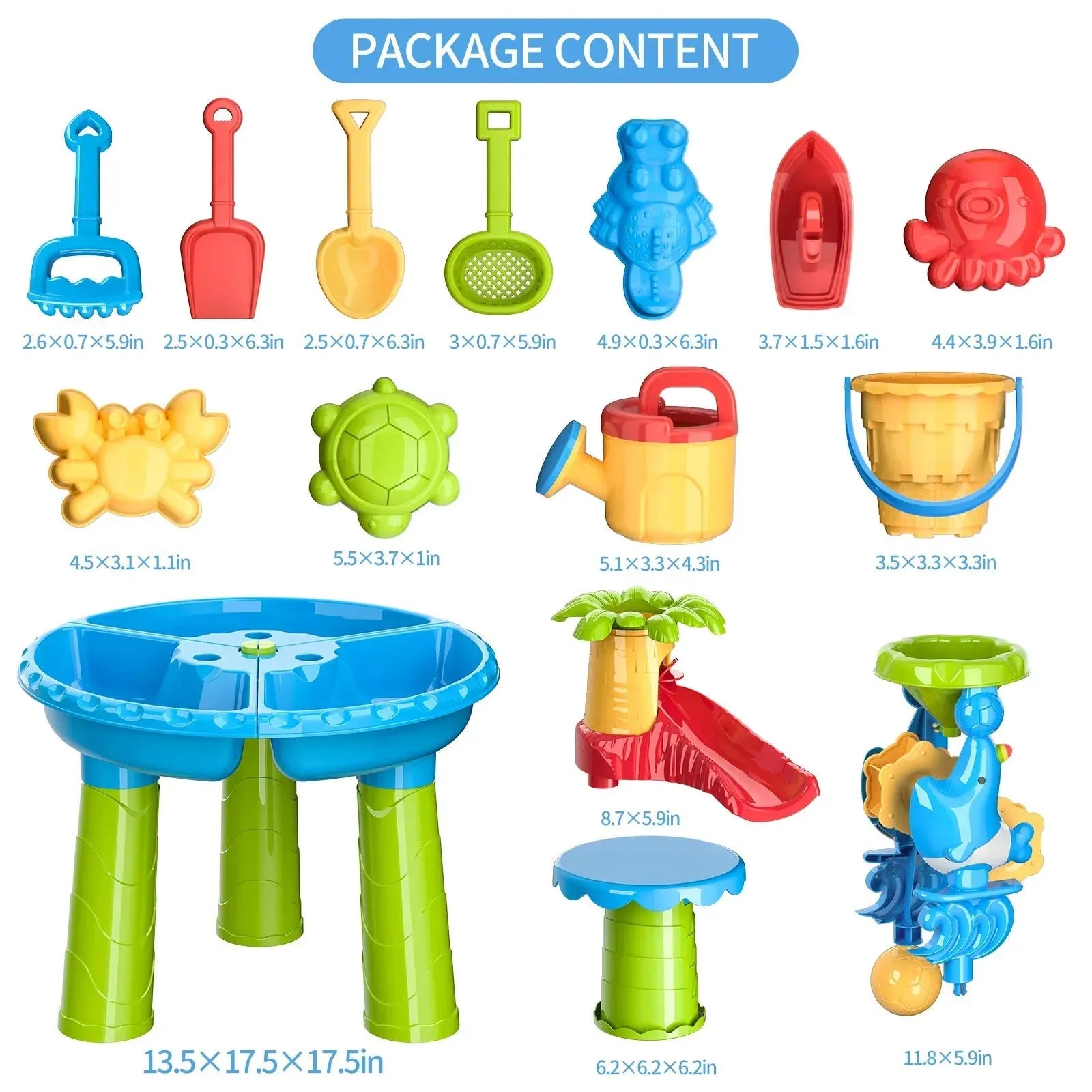 YOTOY Kids Beach Table Sand Water Table Toys Summer Beach Toys - YOTOY