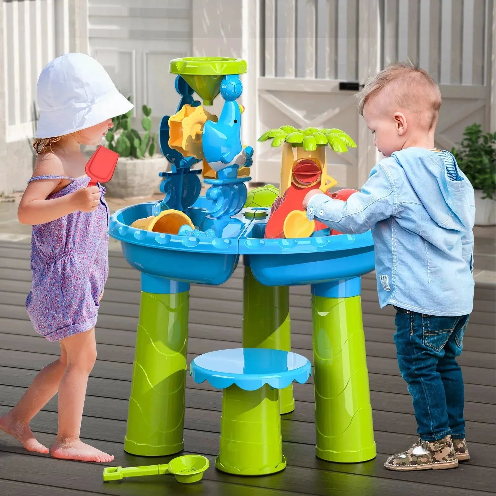 YOTOY Kids Beach Table Sand Water Table Toys Summer Beach Toys - YOTOY