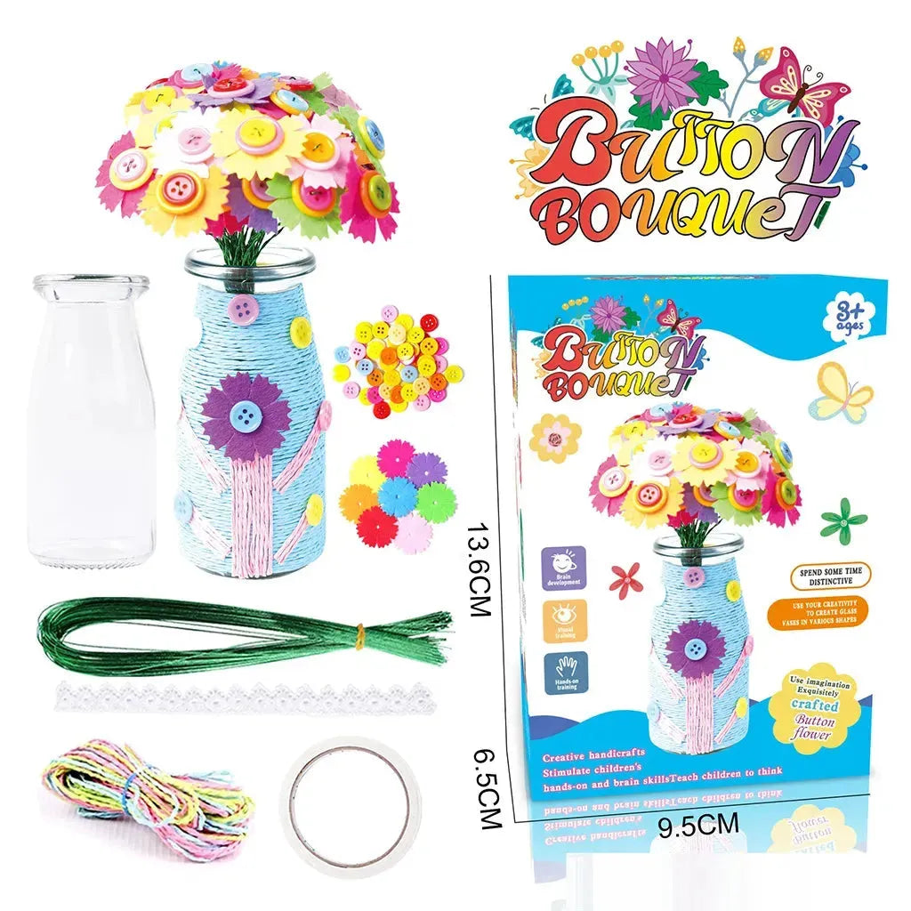 YOTOY Kids DIY Button Bouquet Craft Kit - YOTOY