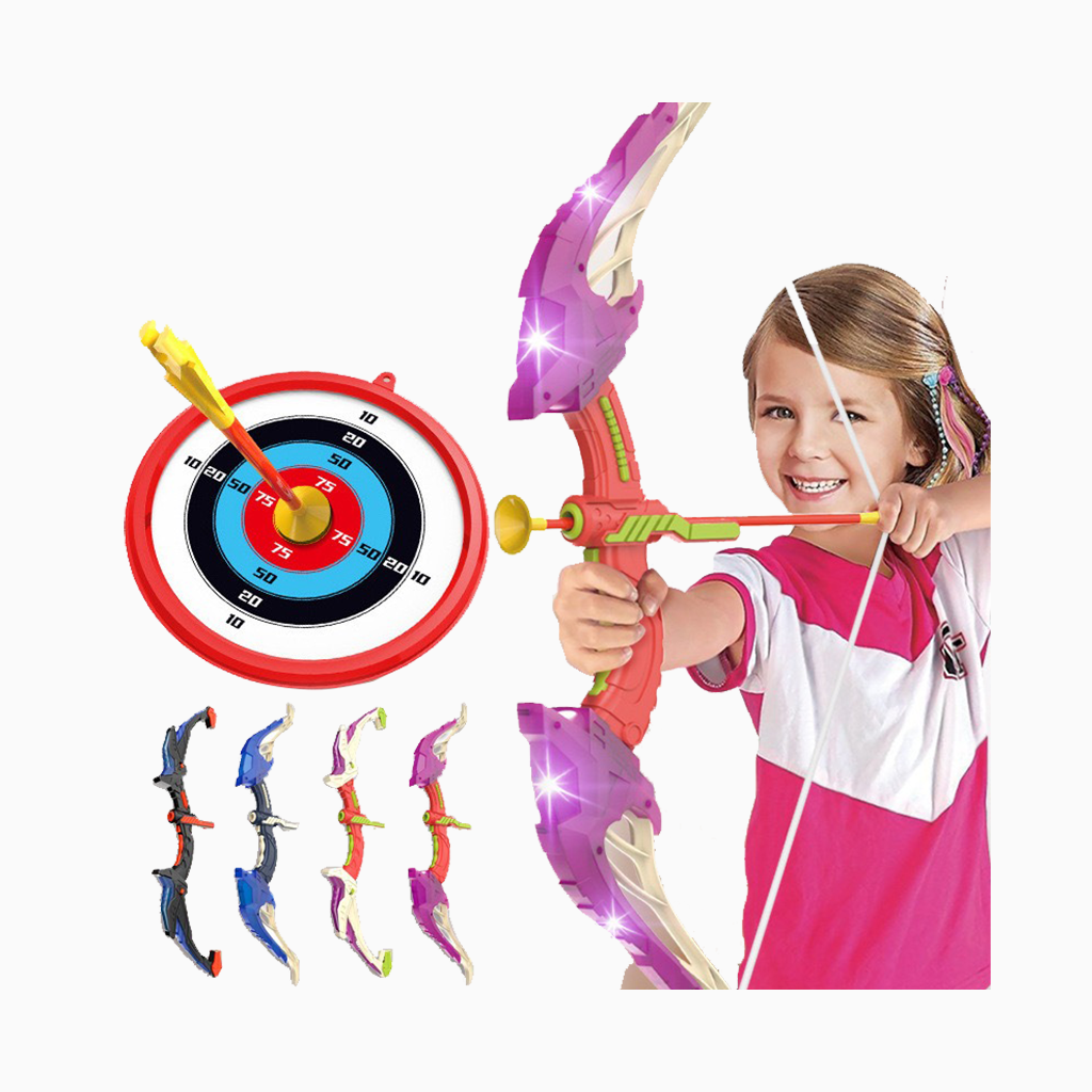 YOTOY Kids LED Light-Up Bow & Arrow Set | Safe Outdoor Sport with Suction Cup Targets | Cool Archery Toy for Shooting Fun - YOTOY