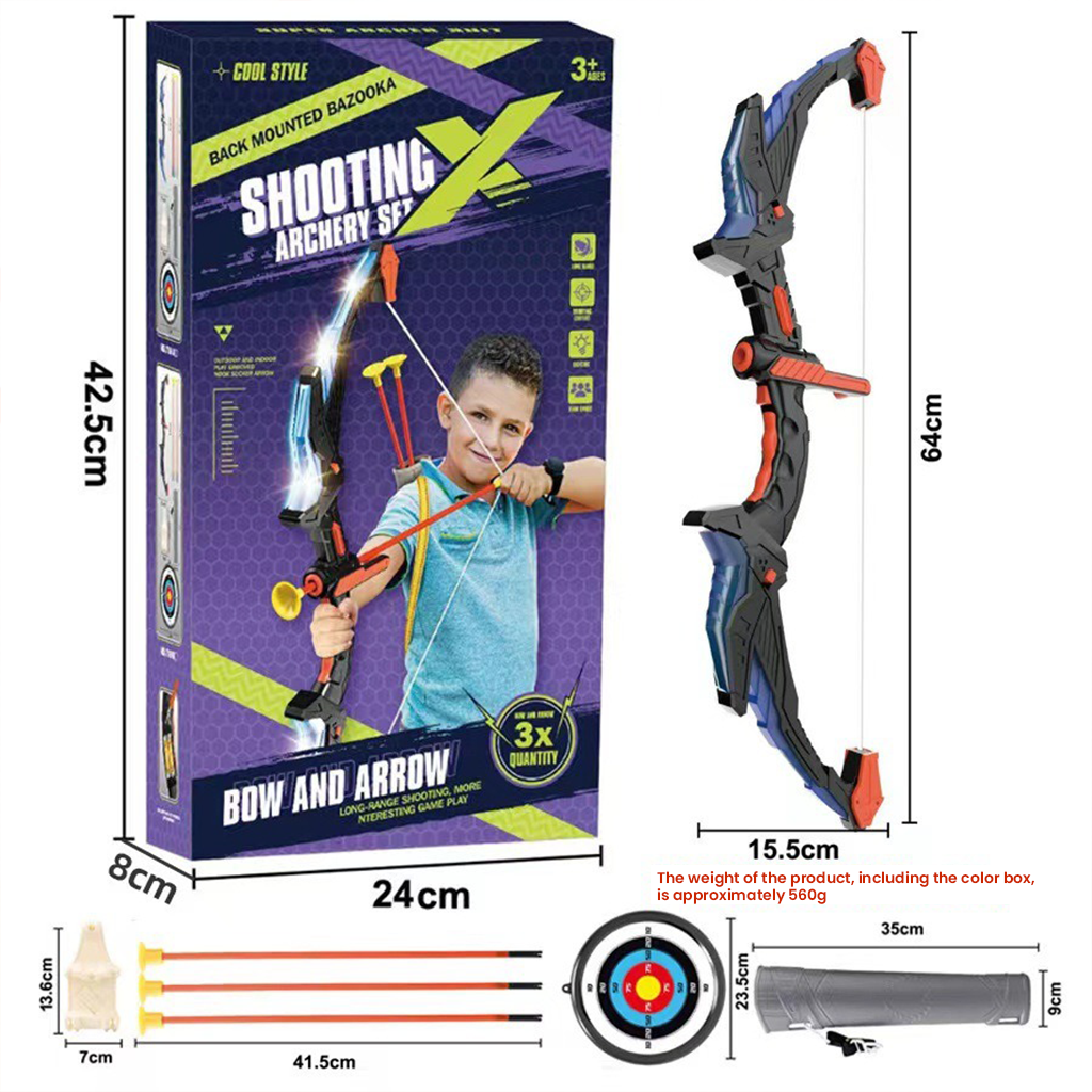 YOTOY Kids LED Light-Up Bow & Arrow Set | Safe Outdoor Sport with Suction Cup Targets | Cool Archery Toy for Shooting Fun - YOTOY