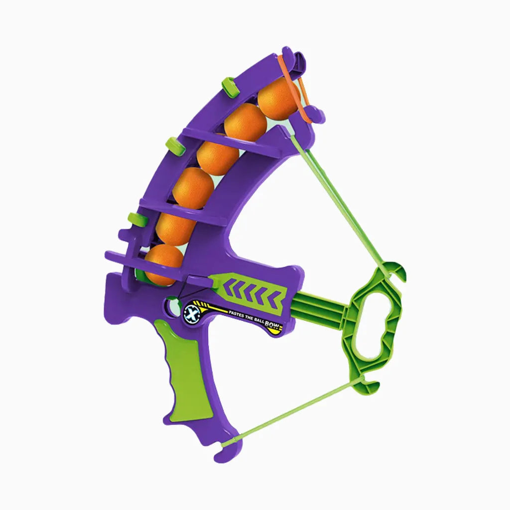 YOTOY Kids Slingshot Sticky Ball Archery Set - Carrot Bow & Arrow Target Game with Bouncy Sticky Balls for Family Fun - YOTOY