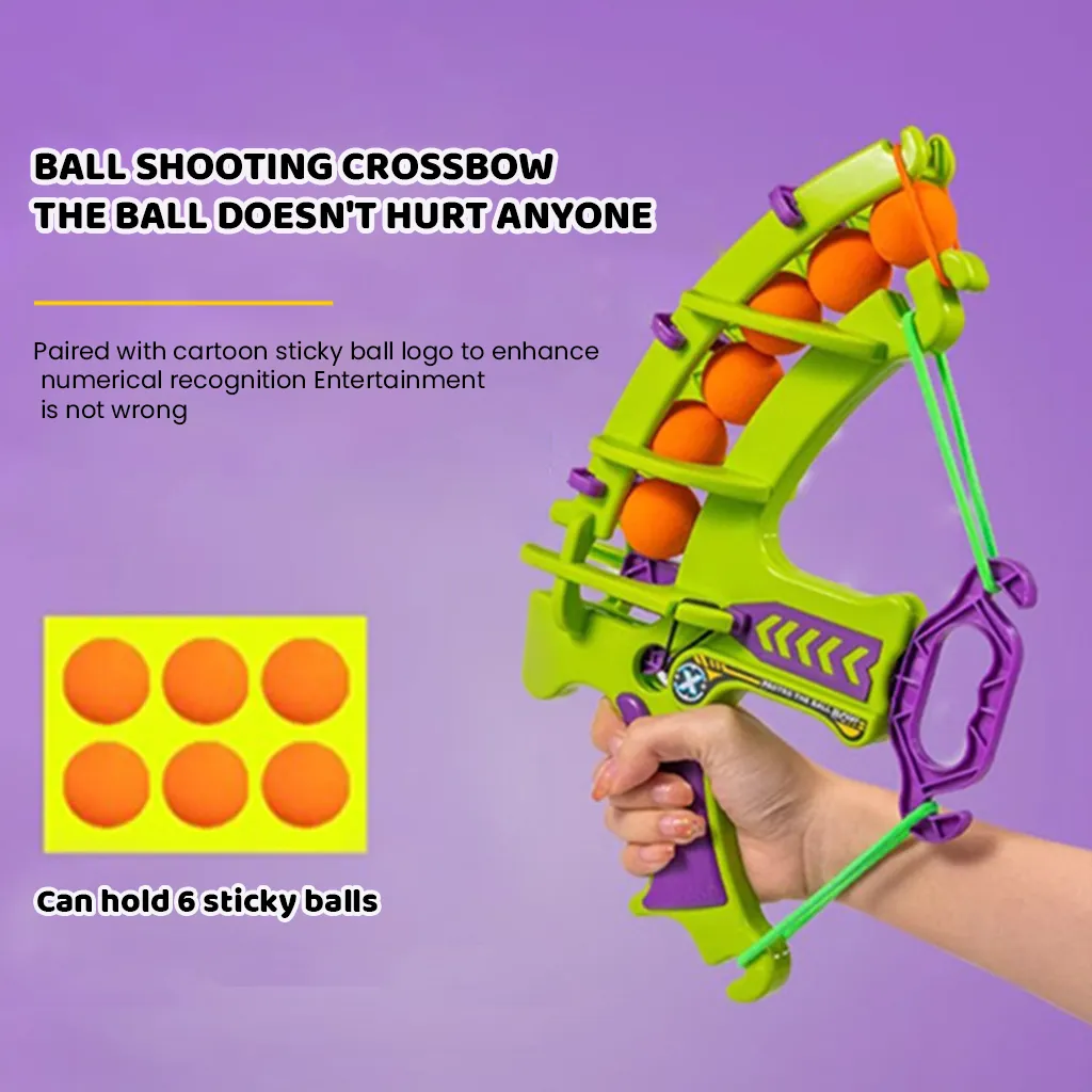 YOTOY Kids Slingshot Sticky Ball Archery Set - Carrot Bow & Arrow Target Game with Bouncy Sticky Balls for Family Fun - YOTOY