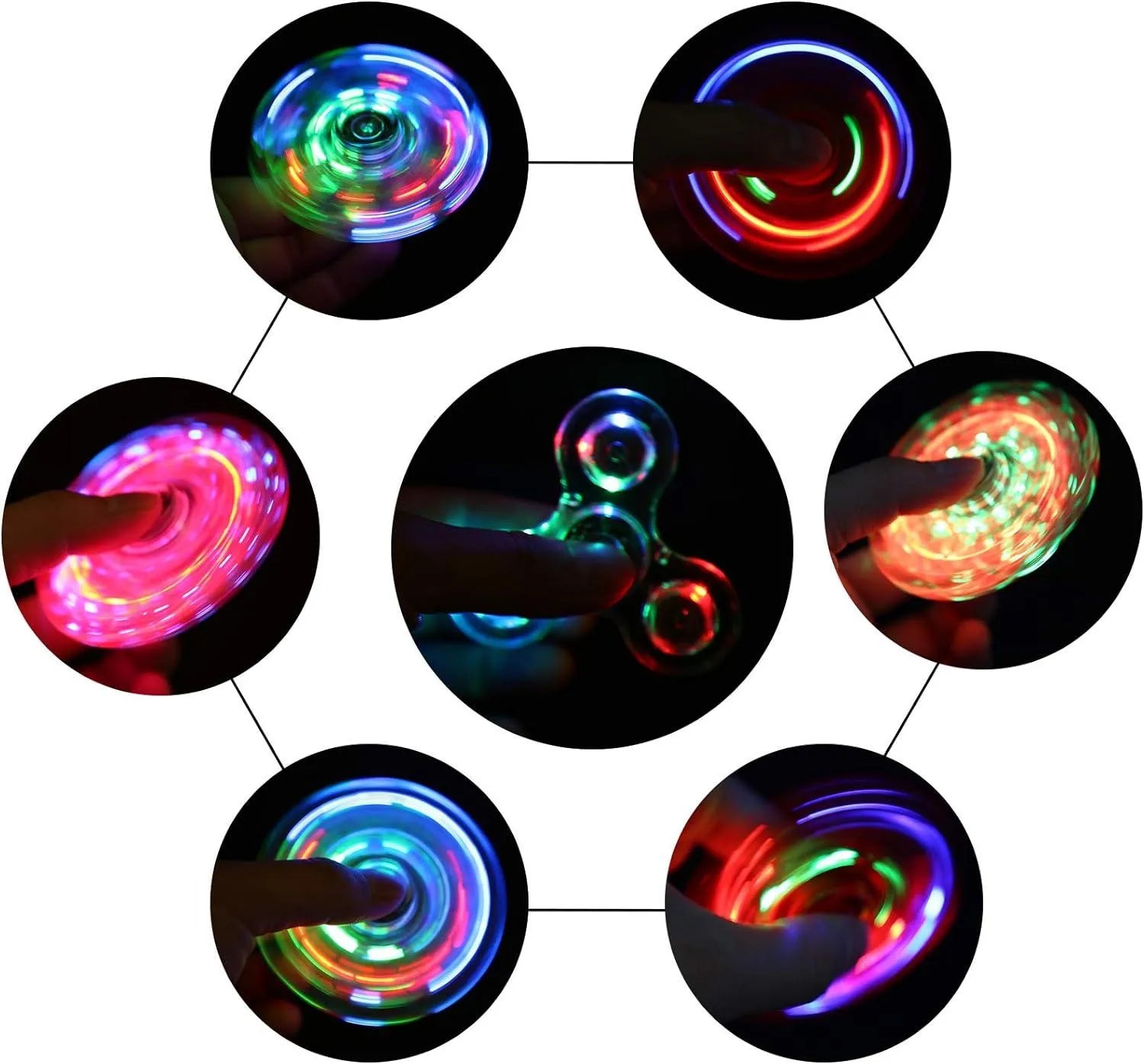 YOTOY LED Fidget Spinners, Light Up Sensory Fidget Toys for Kids - YOTOY