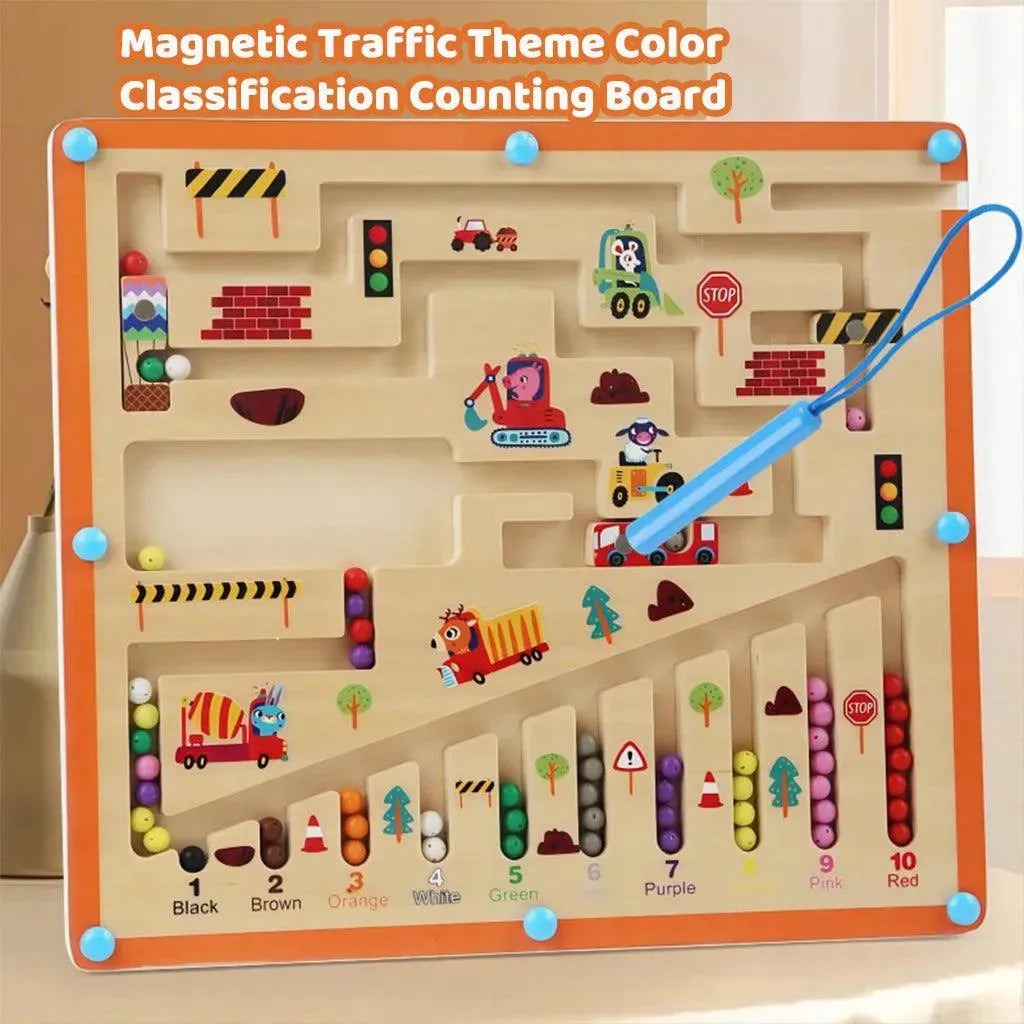 YOTOY Magnetic Traffic Theme Color Classification Counting Board for Kids - YOTOY