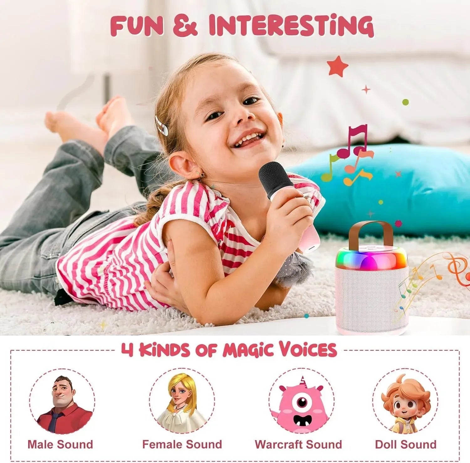 YOTOY Mini Karaoke Machine for Kids Portable Bluetooth - YOTOY