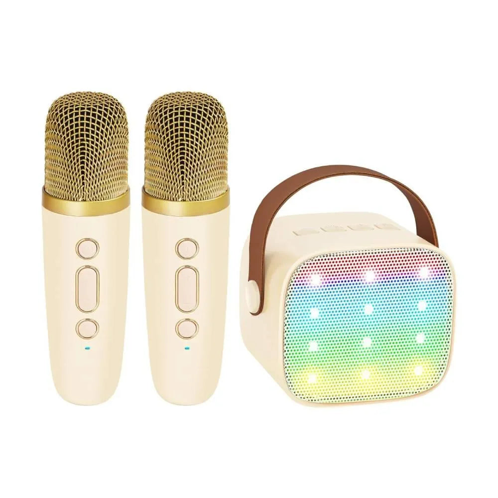 YOTOY Mini Karaoke Machine with 2 Wireless Microphones for Kids Adults - YOTOY