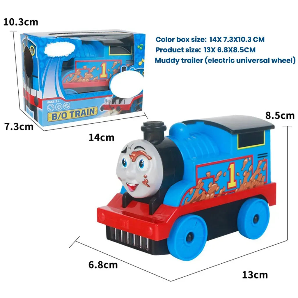 YOTOY Muddy Thomas the Tank Engine Electric Omnidirectional Train Toy with Lights - Perfect Halloween Gift for Boys - YOTOY