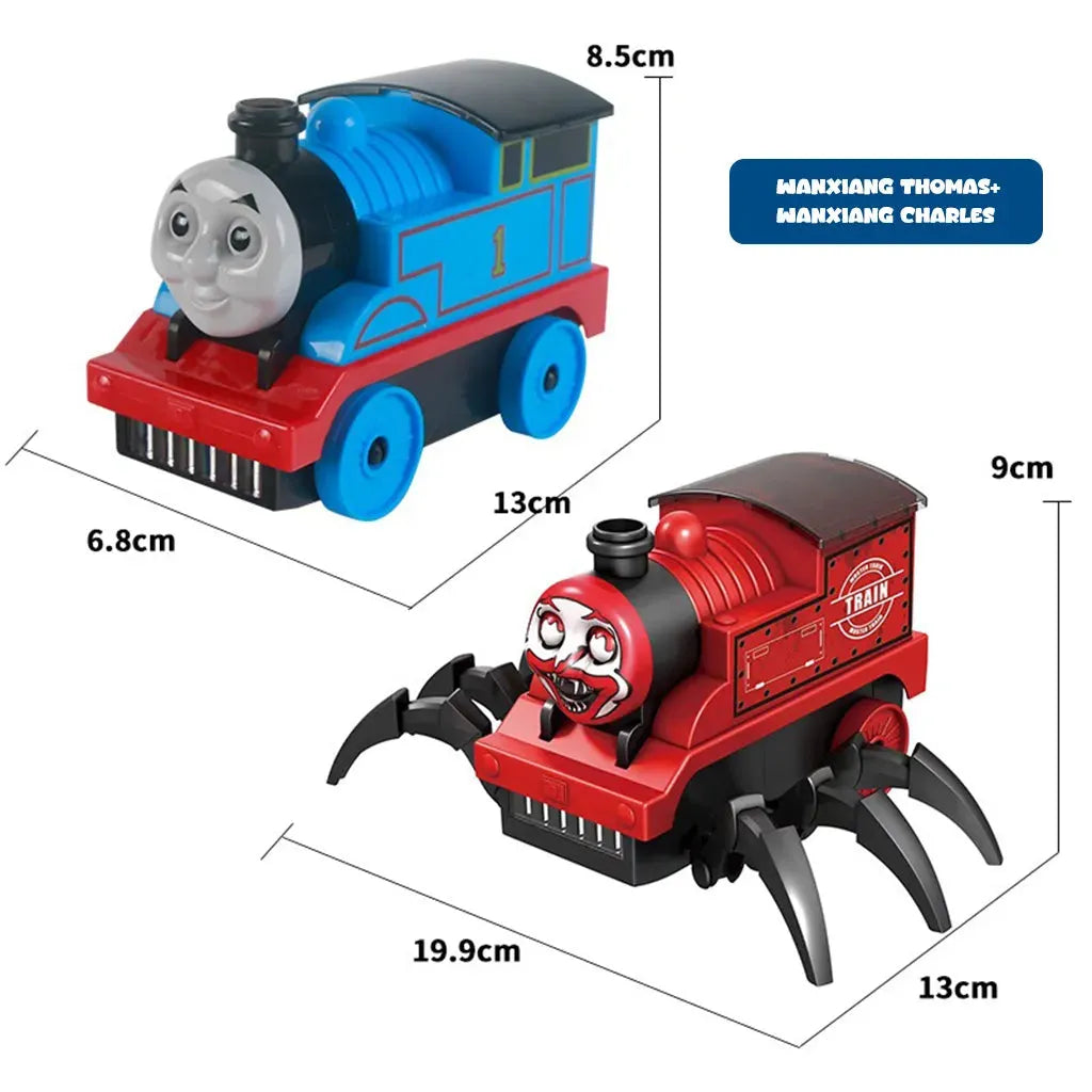 YOTOY Muddy Thomas the Tank Engine Electric Omnidirectional Train Toy with Lights - Perfect Halloween Gift for Boys - YOTOY