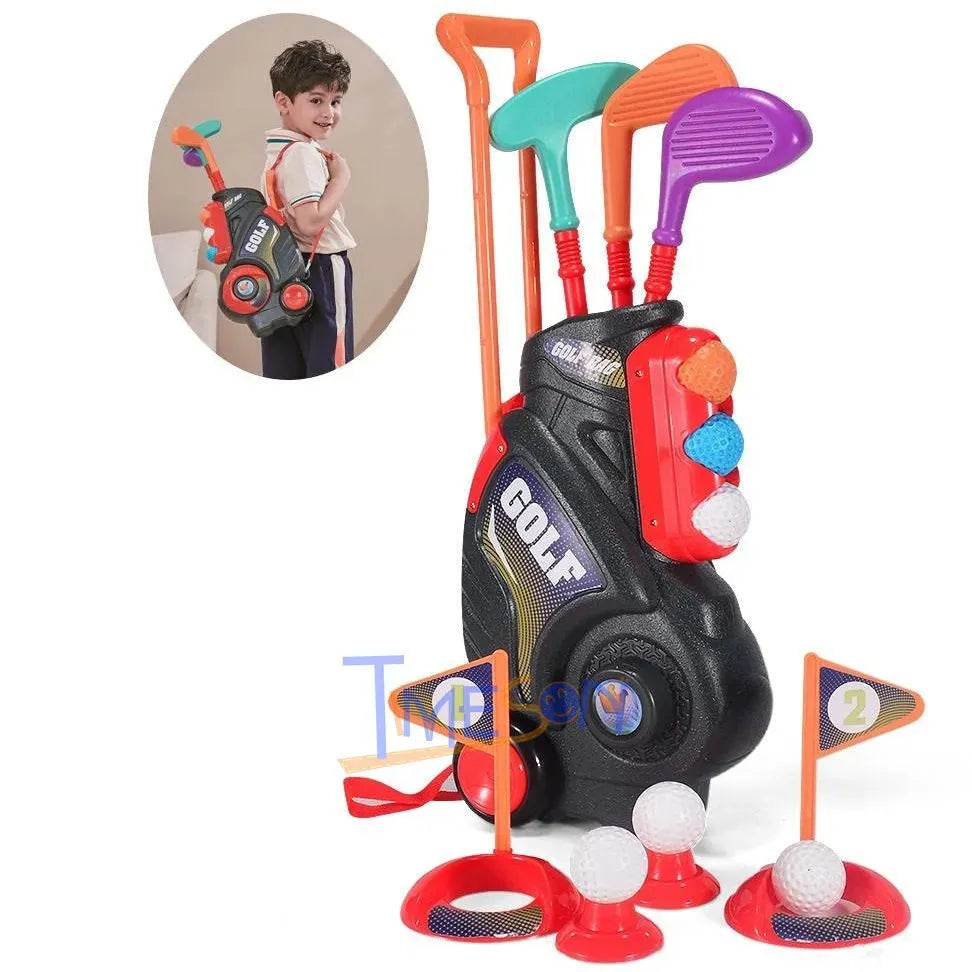 YOTOY New Arrival Kids' Golf Toy Set - Interactive Outdoor & Indoor Pull Rod Backpack for Family Fun - YOTOY